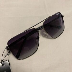 Quay Australia Men's Black Frame Sunglasses with Dark Gradient Lenses